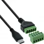 InLine 92504E Συνδετήρας καλωδίου USB-C / κλέμα, 5 ακίδων μαύρο, πράσινο