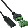 InLine 92504F Αντάπτορας καλωδίου USB-C / κλέμα, 5 ακίδων μαύρο, πράσινο