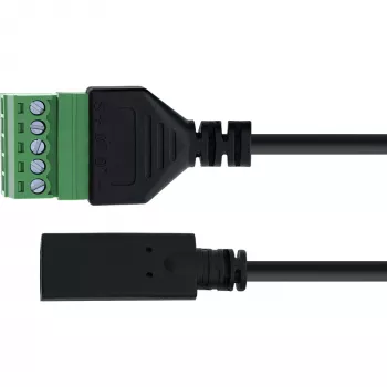InLine 92504F Αντάπτορας καλωδίου USB-C / κλέμα, 5 ακίδων μαύρο, πράσινο