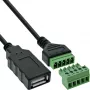 InLine 92504H Συνδετήρας καλωδίου USB-A / κλέμα, 5 ακίδων μαύρο, πράσινο