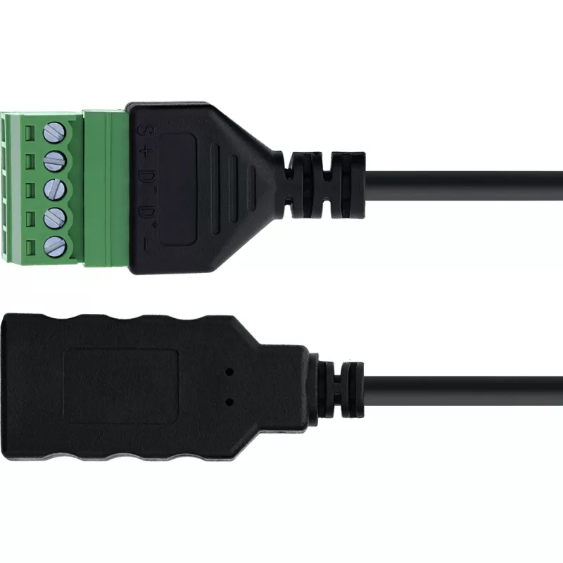 InLine 92504H Συνδετήρας καλωδίου USB-A / κλέμα, 5 ακίδων μαύρο, πράσινο