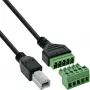 InLine 92504I Συνδετήρας καλωδίου USB-B / κλέμα, 5 ακίδων μαύρο, πράσινο