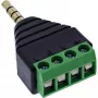 InLine 92504J Συνδετήρας καλωδίου βύσμα jack 3,5 mm 4 ακίδων TRRS / κλέμα 4 συνδέσεων μαύρο, πράσινο