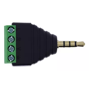 InLine 92504J Συνδετήρας καλωδίου βύσμα jack 3,5 mm 4 ακίδων TRRS / κλέμα 4 συνδέσεων μαύρο, πράσινο