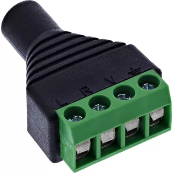 InLine 92504K Καλώδιο προσαρμογέας 3,5 mm 4πολική υποδοχή jack TRRS / μπλοκ ακροδεκτών 4 ακροδεκτών μαύρο, πράσινο