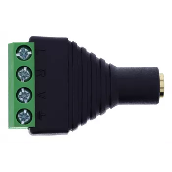 InLine 92504K Καλώδιο προσαρμογέας 3,5 mm 4πολική υποδοχή jack TRRS / μπλοκ ακροδεκτών 4 ακροδεκτών μαύρο, πράσινο