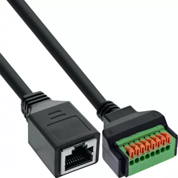 InLine 92505H Συνδετήρας καλωδίου RJ45 Cat.5e 8P8C / μπλοκ ακροδεκτών, 8πολικό μαύρο