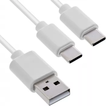 InLine 35121W Καλώδιο USB USB 2.0 1 m USB A 2 x USB C λευκό