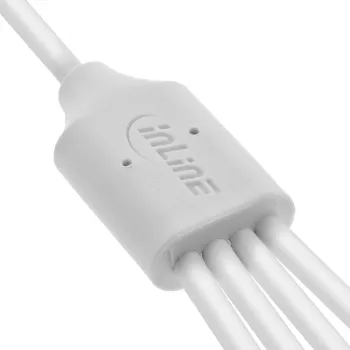InLine 35146W Καλώδιο USB USB 2.0 0,5 m USB A 4 x USB-C λευκό