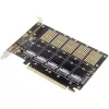 InLine 76619G Κάρτα διασύνδεσης, PCIe x16 σε 5x M.2 Key B SATA, με μάσκα low-profile