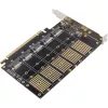 InLine 76619G Κάρτα διασύνδεσης, PCIe x16 σε 5x M.2 Key B SATA, με μάσκα low-profile