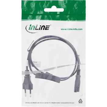 InLine 16150 Καλώδιο τροφοδοσίας μαύρο 0,5 m CEE7/16 IEC C7