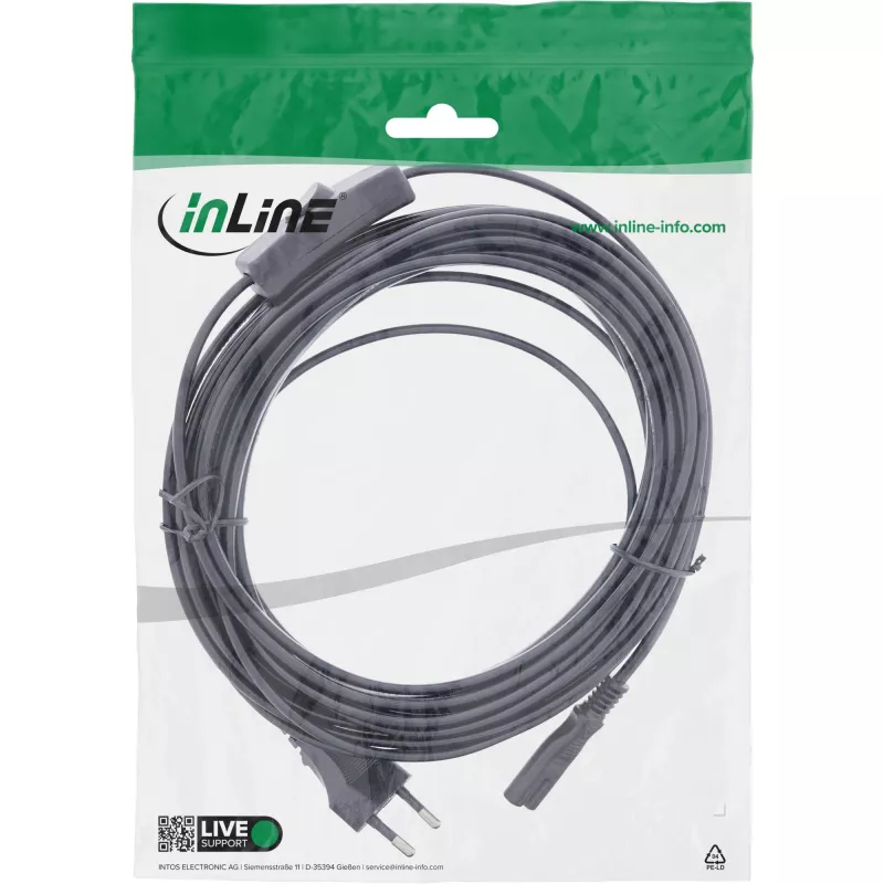 InLine 16155 Καλώδιο τροφοδοσίας μαύρο 5 m CEE7/16 IEC C7