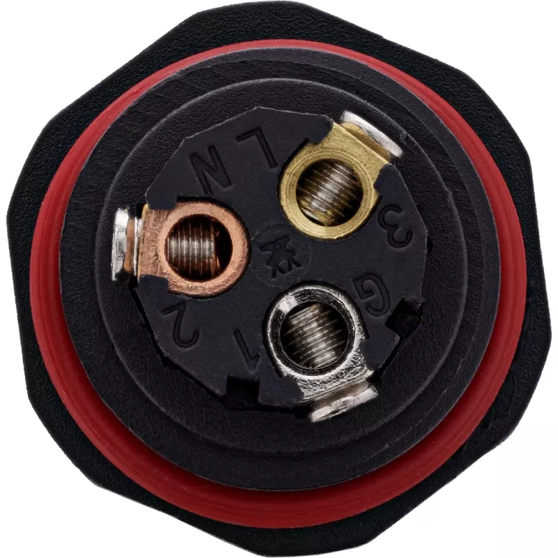 InLine 69927T IP68 Σύνδεσμος τροφοδοσίας, 3-πολικός, 2-πλός, M20, Μαύρο