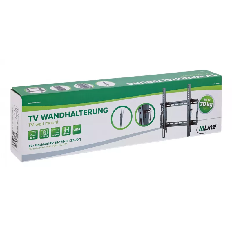 InLine 23101B Βάση τοίχου/βάση στήριξης TV 177,8 cm (70 ίντσες) Μαύρο