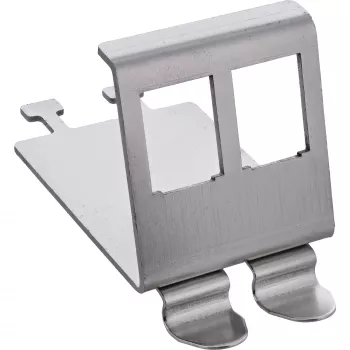 InLine 76203M Μεταλλική βάση Keystone SNAP-In, 2-πλή, για ράγα DIN, με γλωττίδα