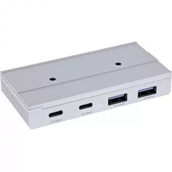 InLine 35395M Hub διασύνδεσης USB 3.2 Gen 2 (3.1 Gen 2) Type-C 10000 Mbit/s Ασημί