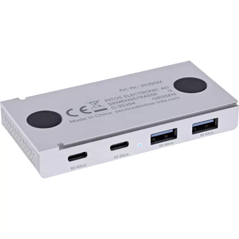 InLine 35395M Hub διασύνδεσης USB 3.2 Gen 2 (3.1 Gen 2) Type-C 10000 Mbit/s Ασημί