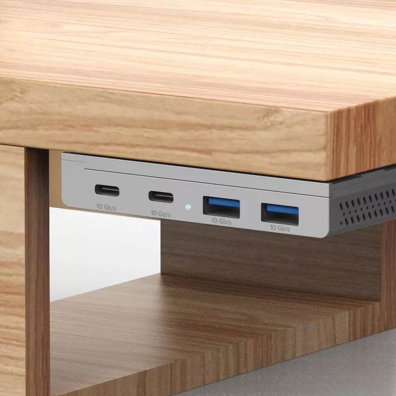 InLine 35395M Hub διασύνδεσης USB 3.2 Gen 2 (3.1 Gen 2) Type-C 10000 Mbit/s Ασημί
