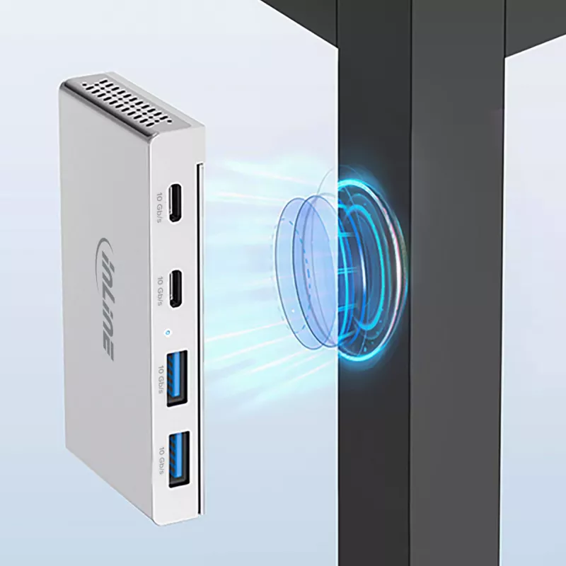 InLine 35395M Hub διασύνδεσης USB 3.2 Gen 2 (3.1 Gen 2) Type-C 10000 Mbit/s Ασημί