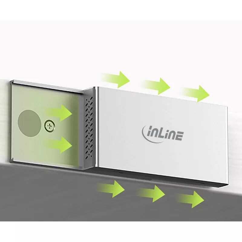 InLine 35395M Hub διασύνδεσης USB 3.2 Gen 2 (3.1 Gen 2) Type-C 10000 Mbit/s Ασημί
