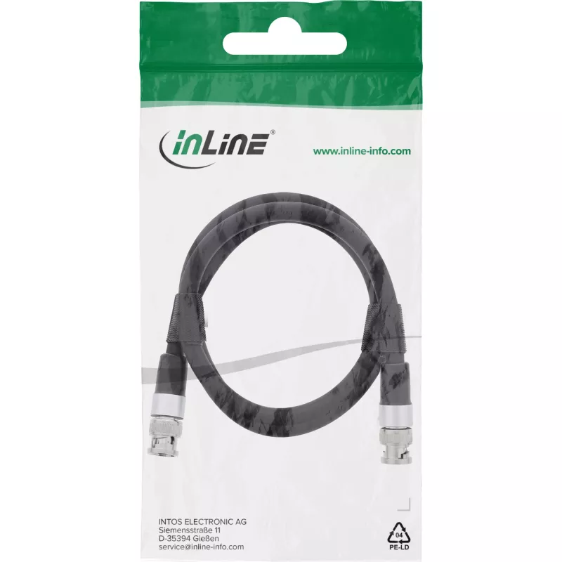 InLine Καλώδιο βίντεο BNC, 12G-SDI, 4K60Hz, 75 Ohm, 1 m, 10801S