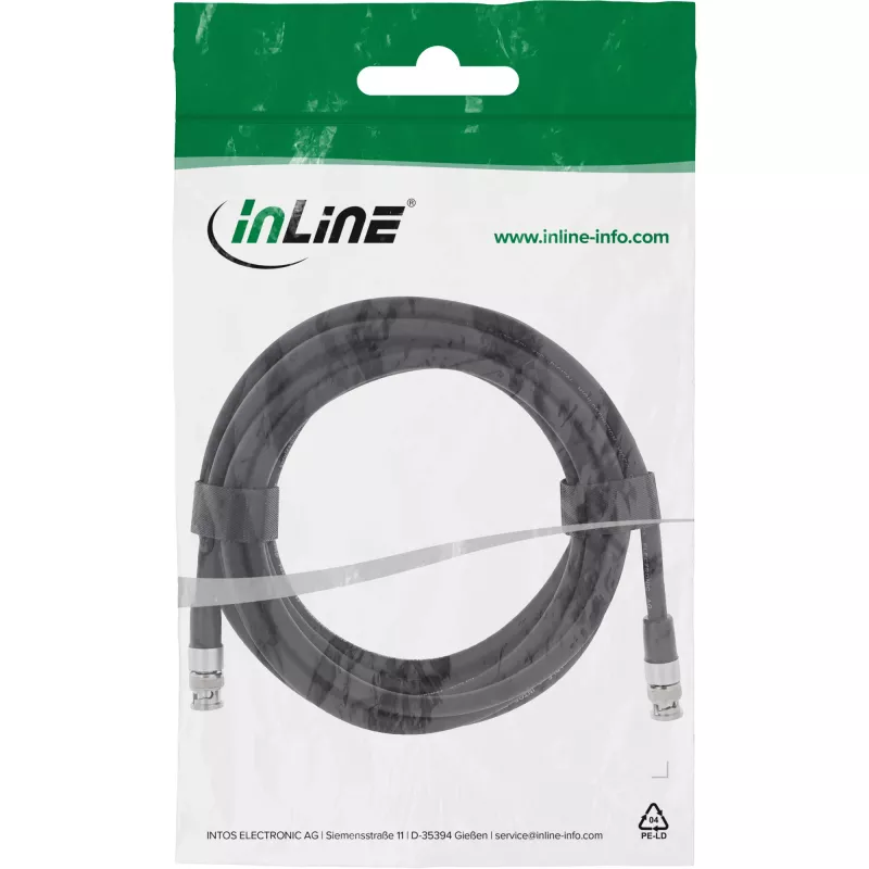 InLine Καλώδιο βίντεο BNC, 12G-SDI, 4K60Hz, 75 Ohm, 7,5 m, 10807S