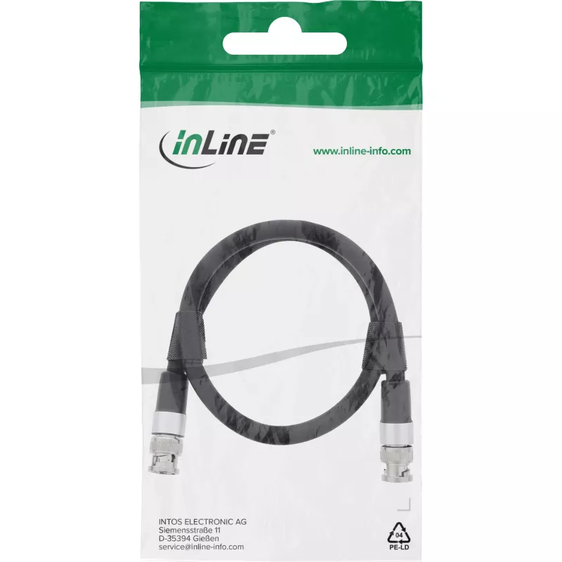 InLine Καλώδιο βίντεο BNC, 12G-SDI, 4K60Hz, 75 Ohm, 0,5 m, 10855S