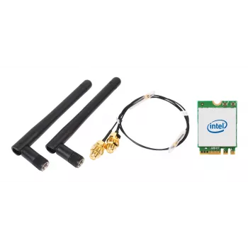 Wireless WLAN/Bluetooth Kit SHUTTLE WLN-M12 με κάρτα Intel AX210 M.2, Triband-Wi‑Fi 6E (2,4/5/6 GHz), 2x2, 2400 Mbit/s, εξωτερικές κεραίες