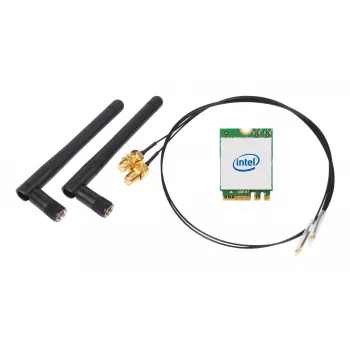 SHUTTLE WLN-M22 WLAN Kit — Intel AX210 M.2 Wi‑Fi 6E (Triband 2.4/5/6 GHz) με Bluetooth 5.2 και 2x2 εξωτερικές κεραίες