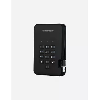 iStorage diskAshur2 256-bit 1 TB USB 3.2 ασφαλώς κρυπτογραφημένος SSD – Μαύρο IS-DA2-256-SSD-1TB-B