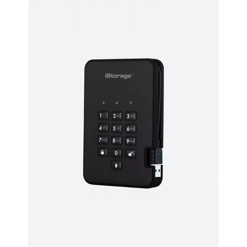 iStorage diskAshur2 256-bit 1 TB USB 3.2 ασφαλώς κρυπτογραφημένος SSD – Μαύρο IS-DA2-256-SSD-1TB-B