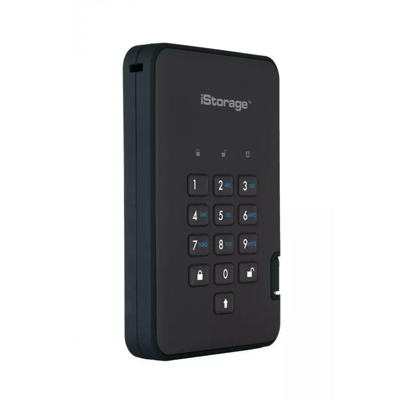 iStorage diskAshur2 256-bit 1 TB USB 3.2 ασφαλώς κρυπτογραφημένος SSD – Μαύρο IS-DA2-256-SSD-1TB-B
