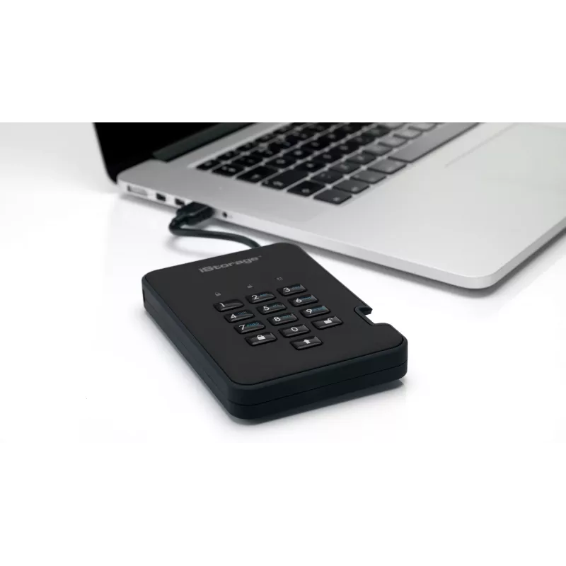 iStorage diskAshur2 256-bit 1 TB USB 3.2 ασφαλώς κρυπτογραφημένος SSD – Μαύρο IS-DA2-256-SSD-1TB-B