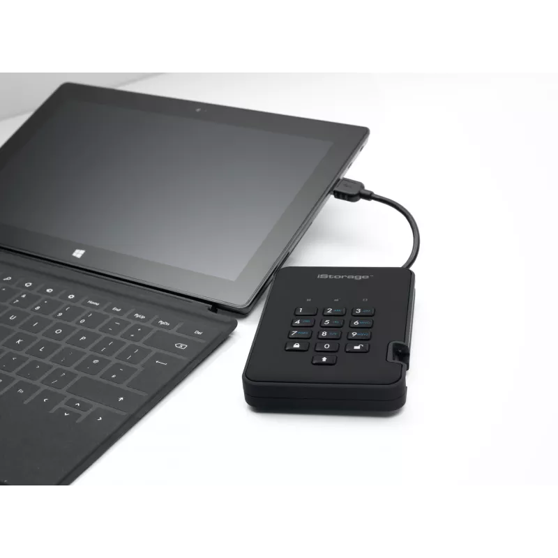 iStorage diskAshur2 256-bit 1 TB USB 3.2 ασφαλώς κρυπτογραφημένος SSD – Μαύρο IS-DA2-256-SSD-1TB-B