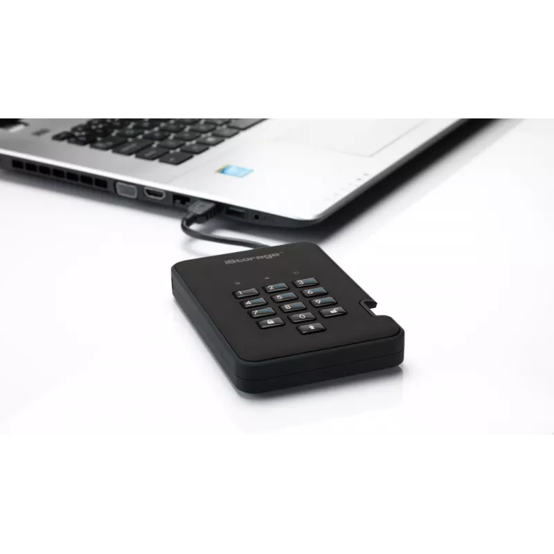 iStorage diskAshur2 256-bit 1 TB USB 3.2 ασφαλώς κρυπτογραφημένος SSD – Μαύρο IS-DA2-256-SSD-1TB-B