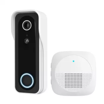 Βιντεοκουδούνι TRUST DOORCAM-3000, 3 MP, Wi‑Fi 2.4 GHz, MicroSD έως 256 GB, Μπαταρία/USB, Μαύρο/Λευκό