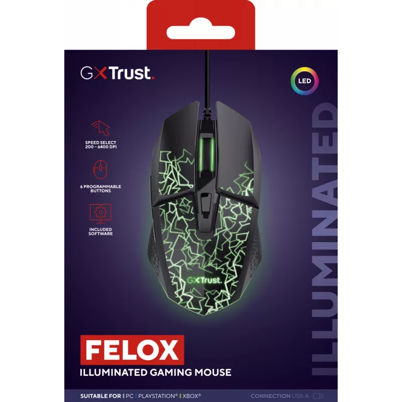 Trust GXT 113 Felox Ποντίκι Gaming Δεξιόχειρας USB Type-A Οπτικό 6400 DPI