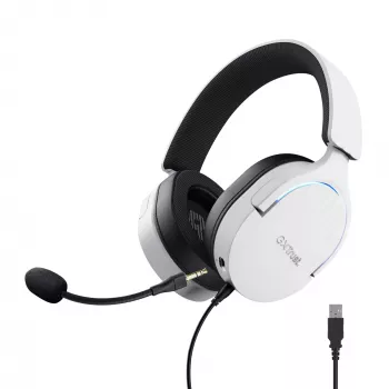 Trust GXT 490 FAYZO Headset, ενσύρματο, κεφαλόδεσμος, μοτοσυκλέτα, USB Type-A, Μαύρο, Λευκό
