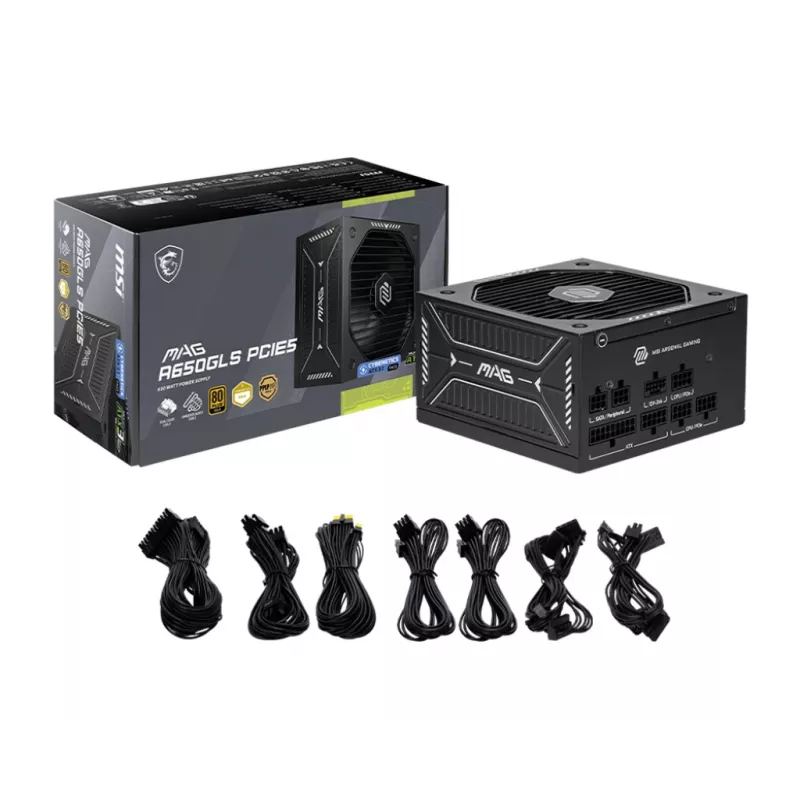 MSI MAG A650GLS PCIE5 Τροφοδοτικό 650 W 24-polig ATX ATX Μαύρο