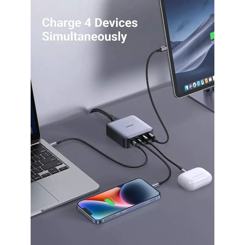 Ugreen Nexode 65 W Επιτραπέζιος ταχυφορτιστής, 2x USB-A + 2x USB-C (90747)