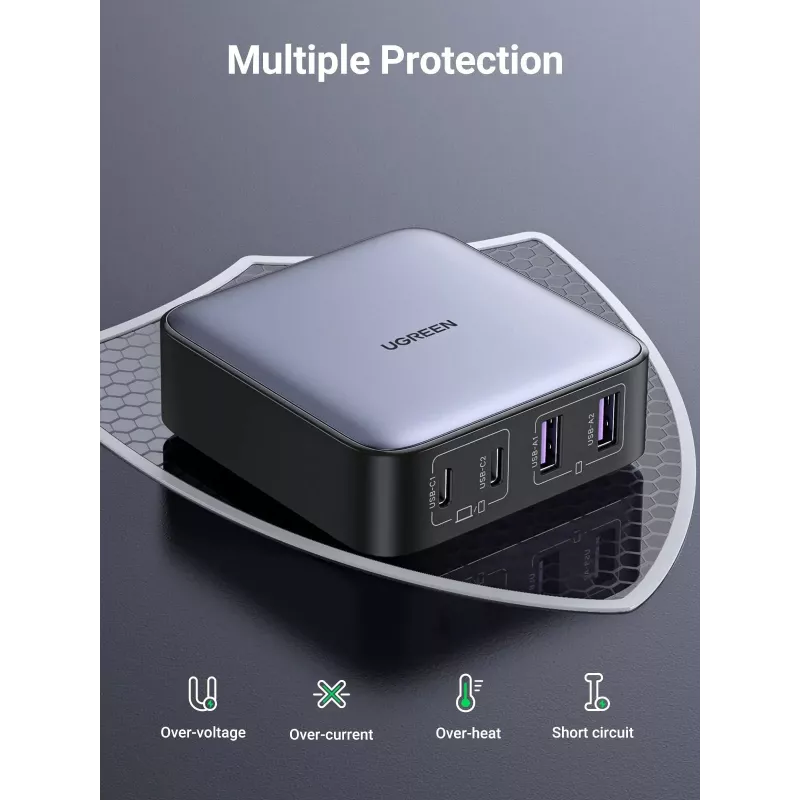 Ugreen Nexode 65 W Επιτραπέζιος ταχυφορτιστής, 2x USB-A + 2x USB-C (90747)