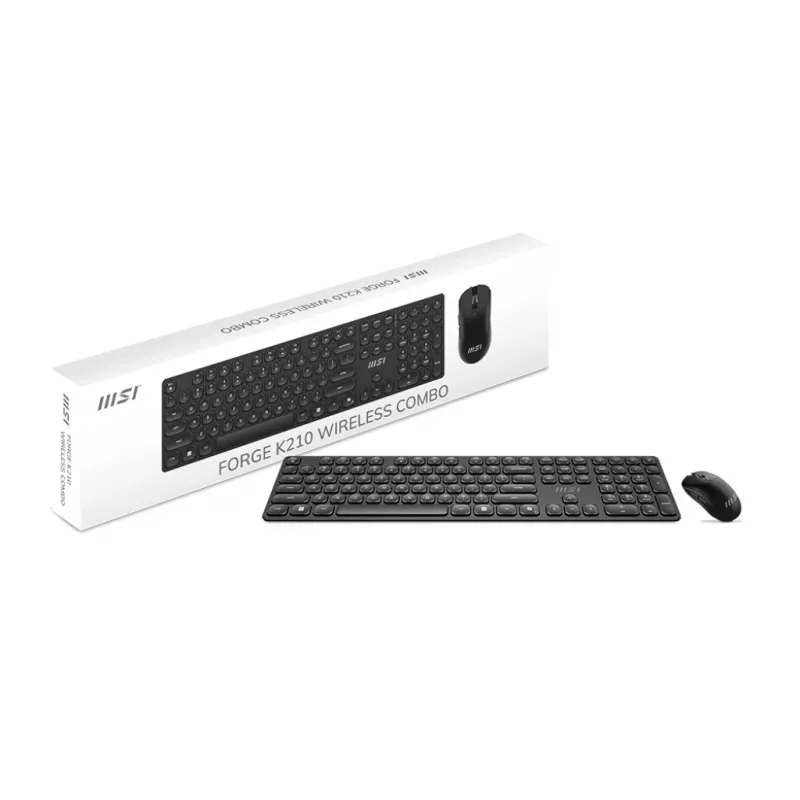 MSI FORGE K210 WIRELESS COMBO Πληκτρολόγιο Ποντίκι συμπεριλαμβανομένου Home/Office USB Μαύρο
