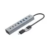 Conceptronic HUBBIES20GP Hub USB 3.0 7 θυρών με τροφοδοτικό, 5Gbps, USB-C x 3, USB-A x 4