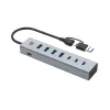 Conceptronic HUBBIES20GP Hub USB 3.0 7 θυρών με τροφοδοτικό, 5Gbps, USB-C x 3, USB-A x 4