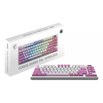 MSI FORGE GK600 TKL Ασύρματο πληκτρολόγιο gaming, QWERTZ DE, Violet