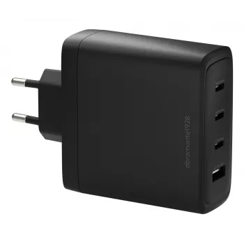 dbramante1928 re-charge IT EU Φορτιστής τοίχου — 3× USB-C (συνολικά 140 W) + 1× USB-A, εσωτερικού χώρου, AC, μαύρος