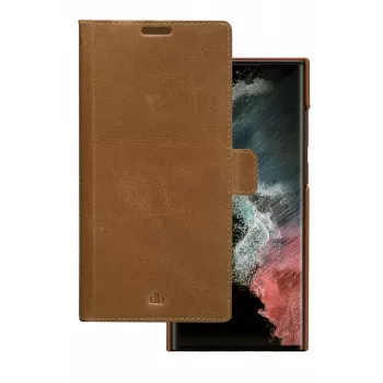 Θήκη Folio dbramante1928 Lynge για Samsung Galaxy S22 Ultra, tan, υποστηρίζει οθόνες έως 17,3 cm (6,8 ίντσες), βάση επιτραπέζια