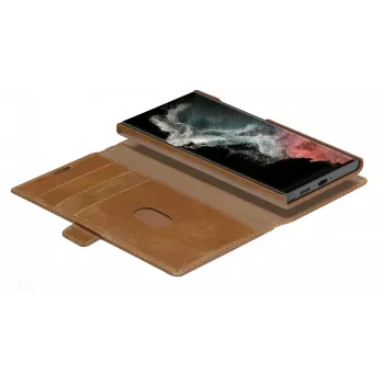 Θήκη Folio dbramante1928 Lynge για Samsung Galaxy S22 Ultra, tan, υποστηρίζει οθόνες έως 17,3 cm (6,8 ίντσες), βάση επιτραπέζια