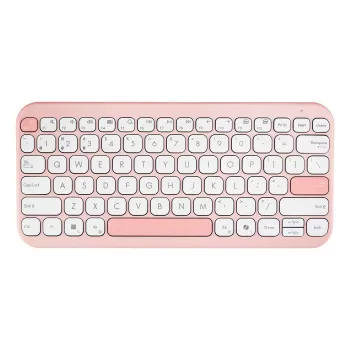 Ασύρματο πληκτρολόγιο ASUS Marshmallow KW100 75% Bluetooth — QWERTZ Γερμανικό, διακόπτες ψαλιδιού, Ροζ